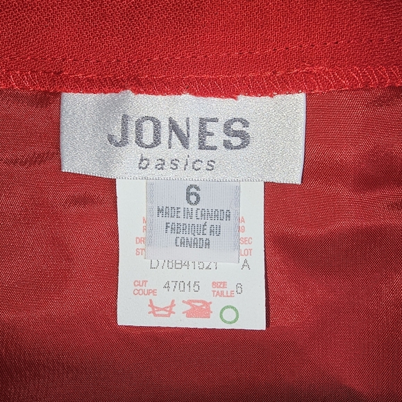 NWT •JONES BASICS • Jones New York BORDEUX •VINTAGE 90s Red Fitted Skirt - Picture 6 of 8